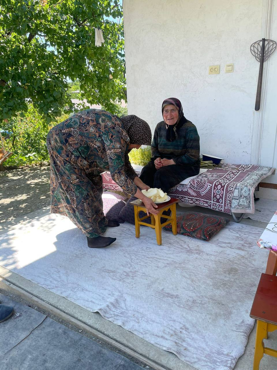 Социальный работник 2 отд. СО на дому Алиева М. при посещении подопечной для оказания социальных услуг
